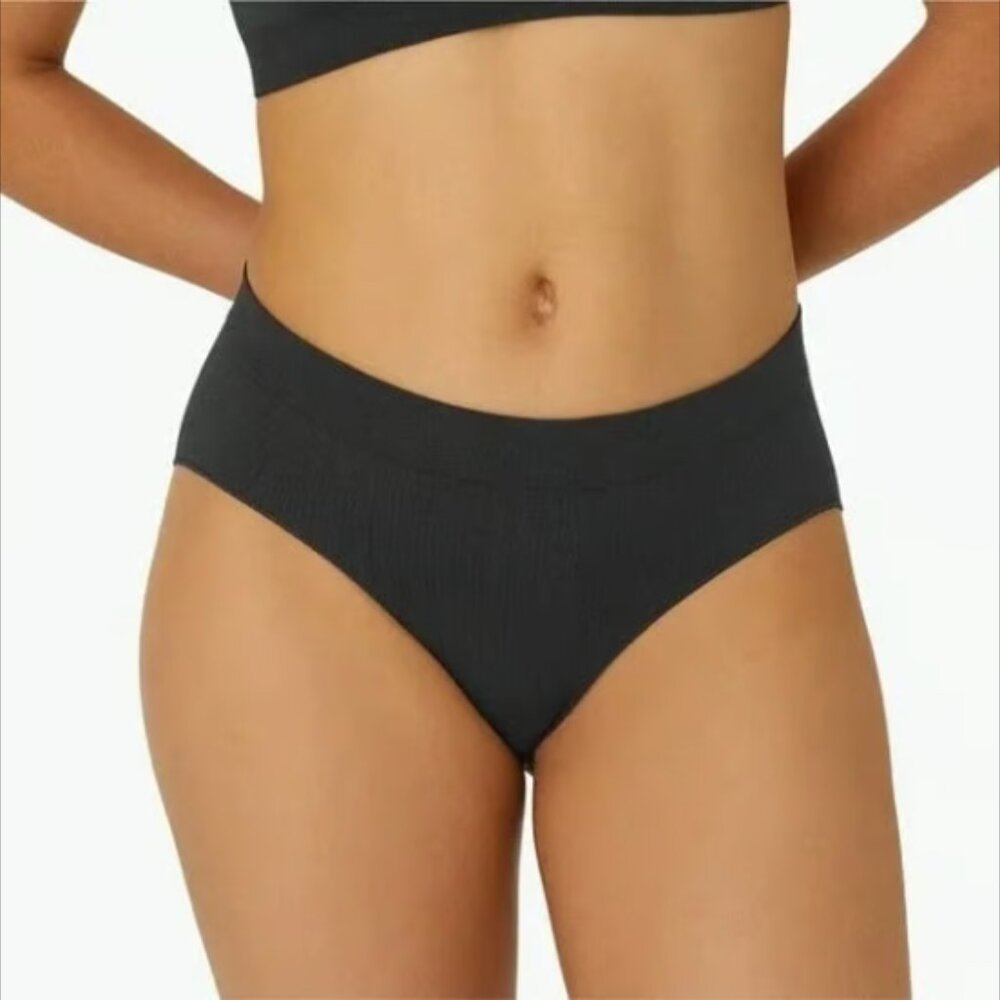 Bombas Womens Underwear Black Ribbed Seamless Full Brief